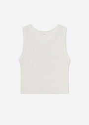 Loose Tank in Slub Jersey - White - CO Collections
